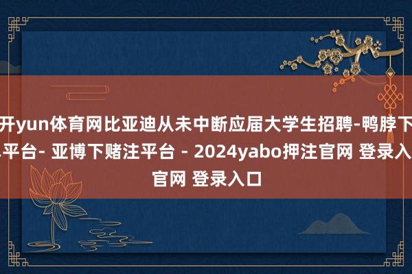 开yun体育网比亚迪从未中断应届大学生招聘-鸭脖下单平台- 亚博下赌注平台 - 2024yabo押注官网 登录入口