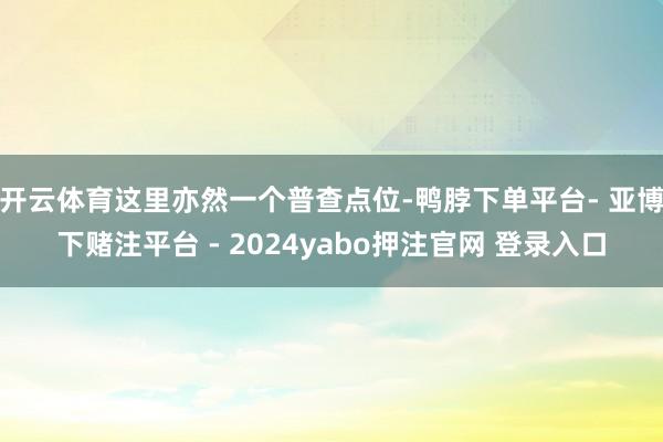 开云体育这里亦然一个普查点位-鸭脖下单平台- 亚博下赌注平台 - 2024yabo押注官网 登录入口